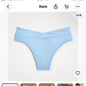NWT J Crew Cross Front Cheeky Bikini Bottom Sky Blue - 3X